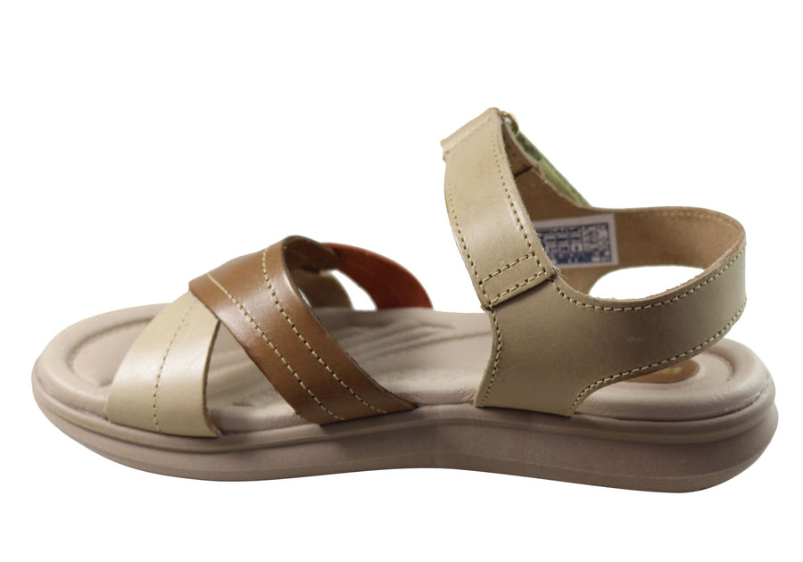 Pegada Vive Womens Comfortable Leather Sandals Made In Brazil