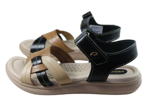 Pegada Vive Womens Comfortable Leather Sandals Made In Brazil