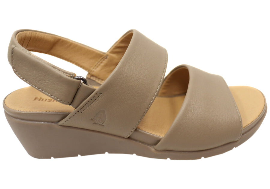 Hush Puppies Reyna Womens Comfortable Leather Wedge Sandals