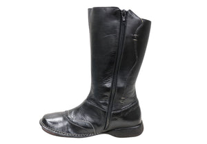 J Gean Lozza Womens Comfortable Leather Mid Calf Boots Made In Brazil