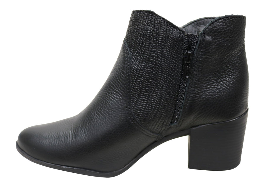 Bottero Anabeth Womens Comfortable Leather Ankle Boots Made In Brazil