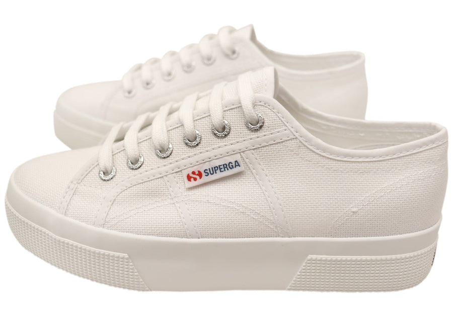 Superga Womens 2740 Platform Comfortable Lace Up Shoes