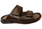 Pegada Thorne Mens Comfortable Leather Slide Sandals Made In Brazil
