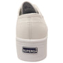 Superga Womens 2790 Tumbled Leather Platform Lace Up Shoes