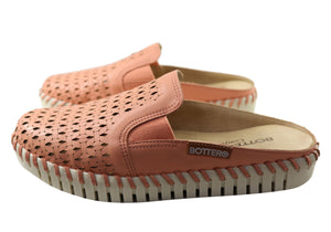 Bottero Ester Womens Comfort Leather Closed Toe Open Back Mules