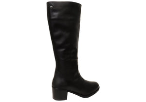 Caprice Anabel Womens Wide Fit Comfortable Leather Knee High Boots