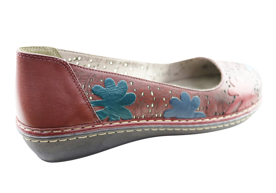 J Gean Poppy Womens Comfortable Leather Shoes Made In Brazil