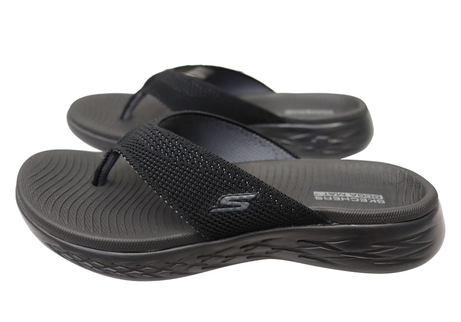 Skechers Womens On The Go 600 Flourish Comfortable Thongs Sandals