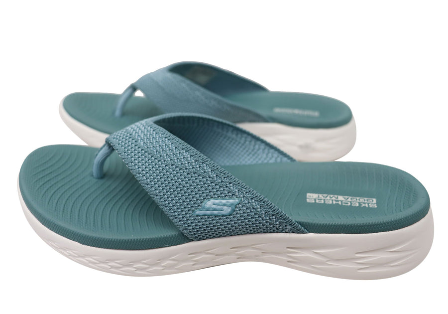 Skechers Womens On The Go 600 Flourish Comfortable Thongs Sandals