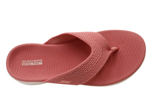 Skechers Womens On The Go 600 Flourish Comfortable Thongs Sandals