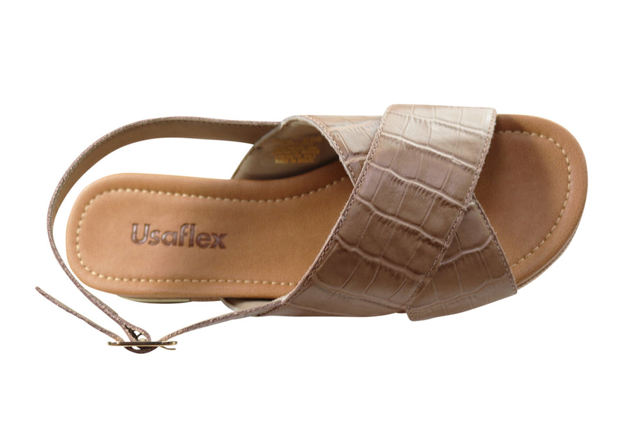 Usaflex Breeza Womens Comfortable Leather Sandals Made In Brazil