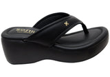 Softli Vaniya Womens Brazilian Comfort Footbed Platform Thongs Sandals