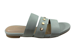 Usaflex Skyler Womens Comfort Leather Slides Sandals Made In Brazil