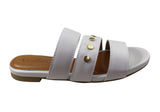 Usaflex Skyler Womens Comfort Leather Slides Sandals Made In Brazil