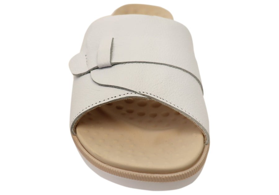 Comfortflex Samantha Womens Leather Slides Sandals Made In Brazil