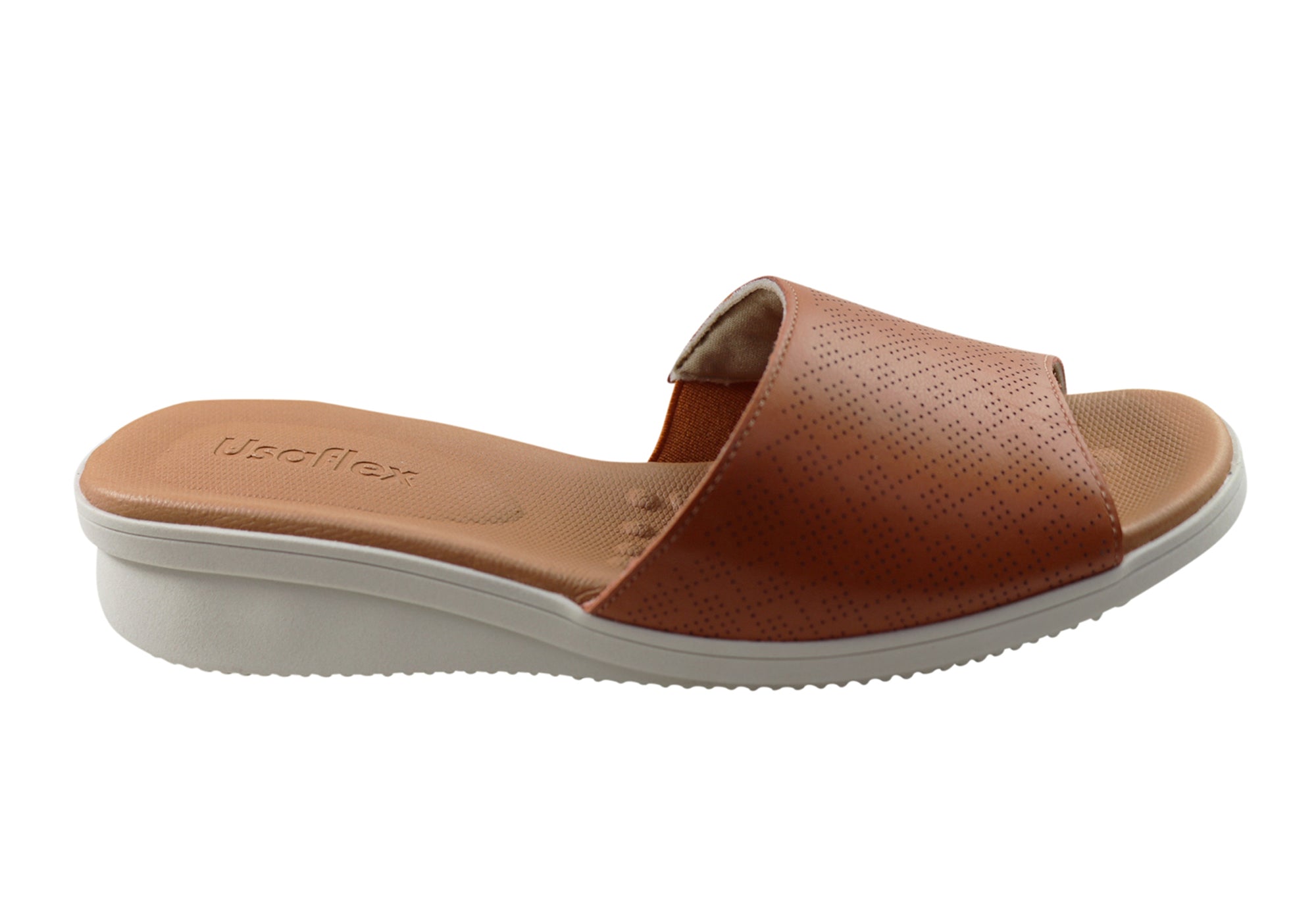 Usaflex Sunrise Womens Comfort Leather Slides Made In Brazil
