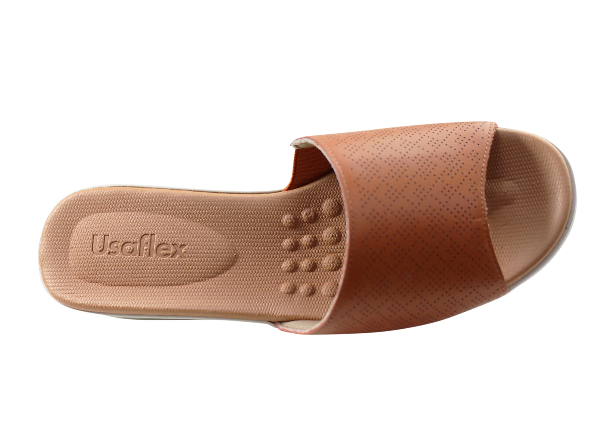 Usaflex Sunrise Womens Comfort Leather Slides Made In Brazil