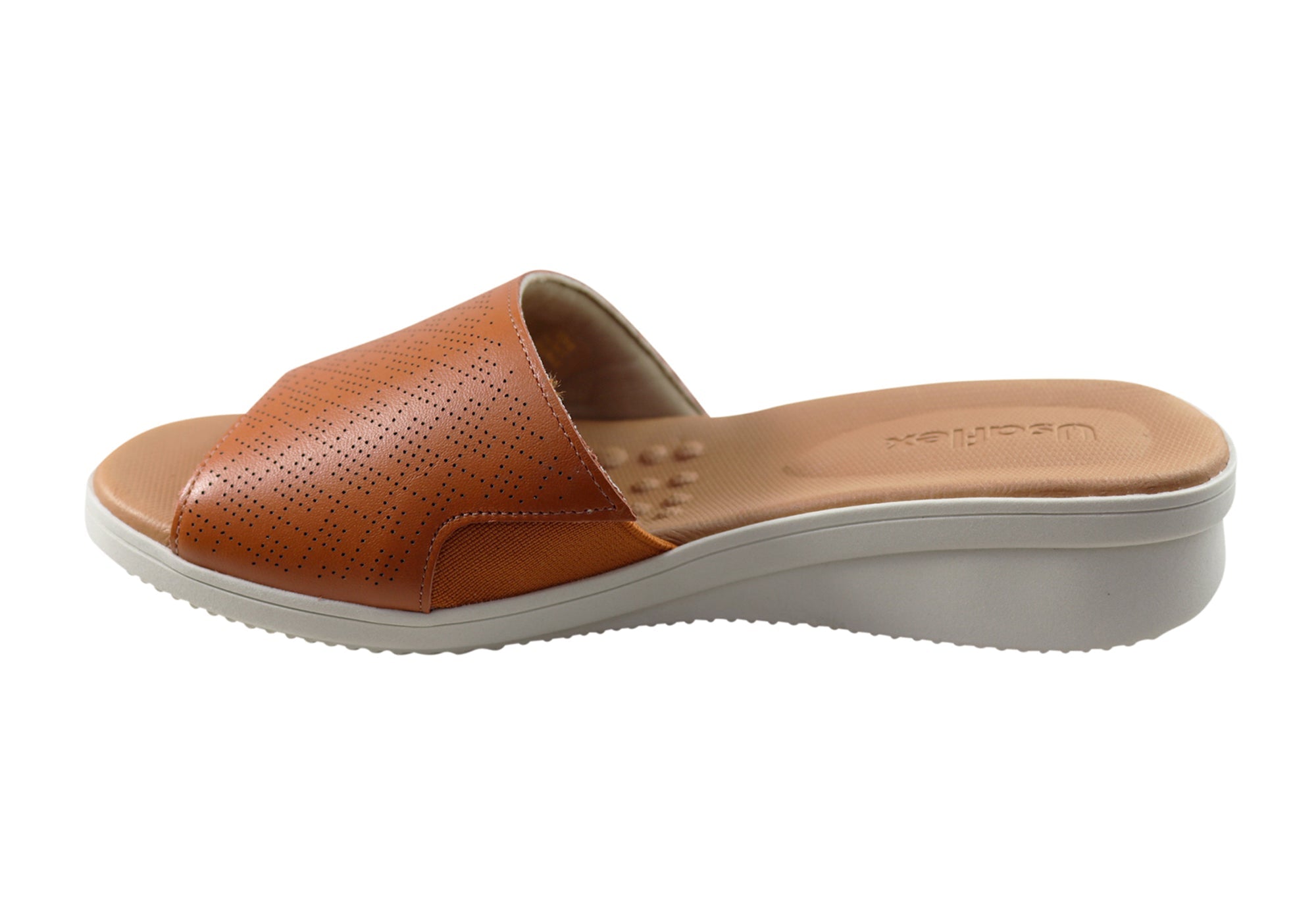 Usaflex Sunrise Womens Comfort Leather Slides Made In Brazil