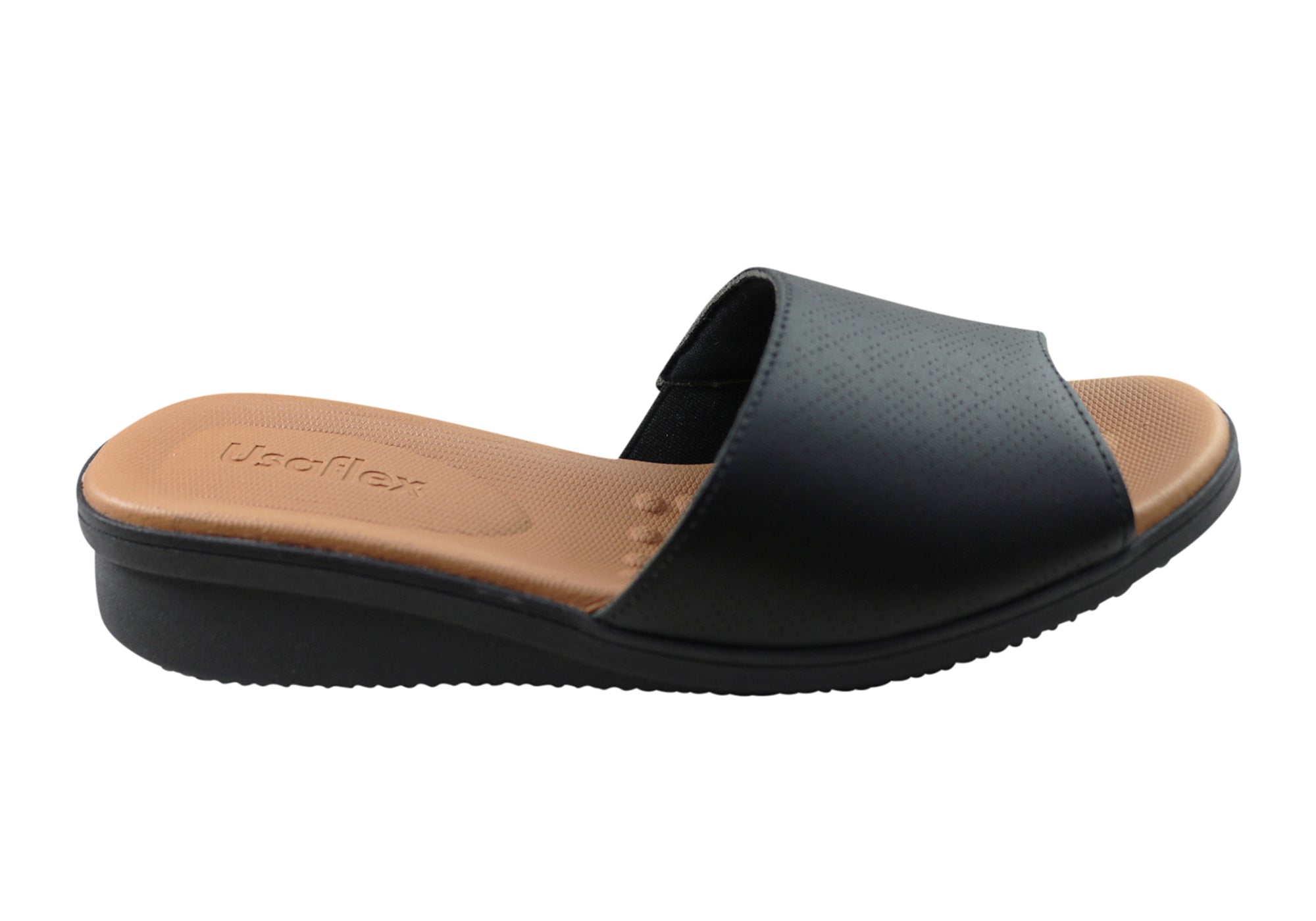 Usaflex Sunrise Womens Comfort Leather Slides Made In Brazil