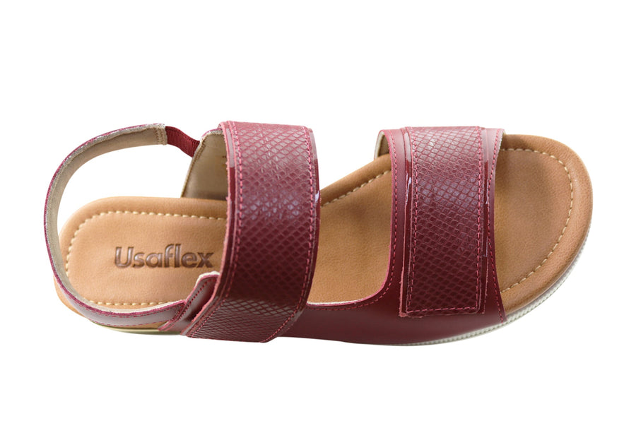 Usaflex Hilda Womens Comfortable Leather Sandals Made In Brazil