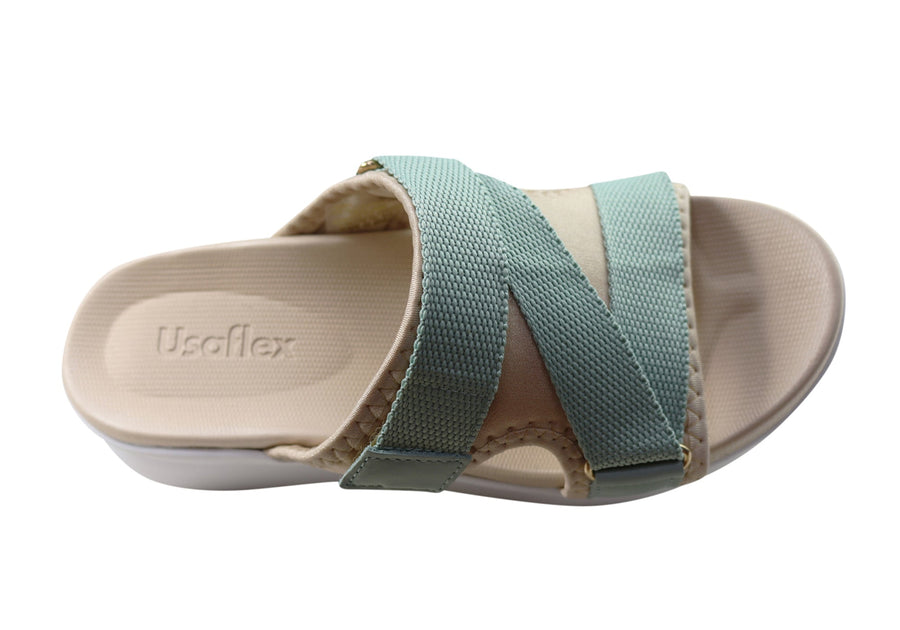 Usaflex Toni Womens Comfortable Slides Sandals Made In Brazil