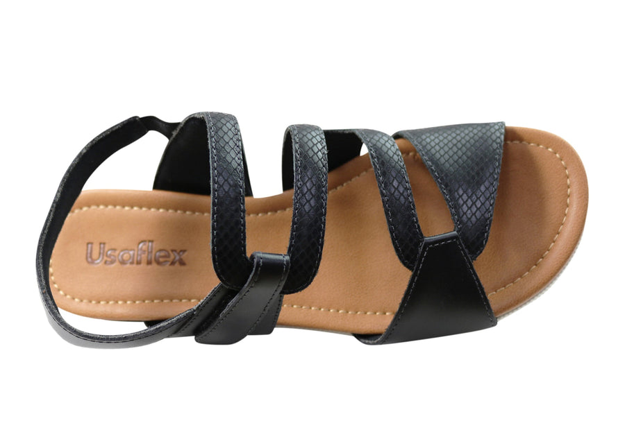 Usaflex Satora Womens Comfortable Leather Sandals Made In Brazil