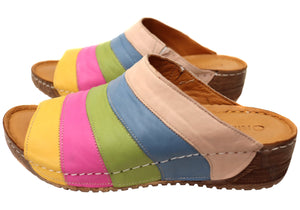 Orizonte Mimi Womens European Comfortable Leather Slides Sandals