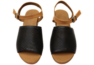 Orizonte Pinor Womens European Comfortable Low Heel Leather Sandals