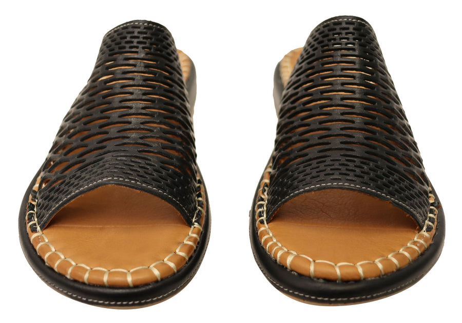 Orizonte Lyric Womens European Comfortable Leather Slides Sandals