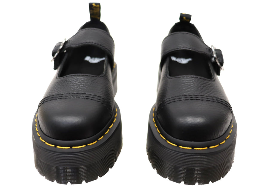 Dr Martens Womens Addina Platform Leather Mary Jane Shoes