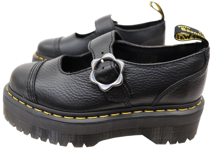 Dr Martens Womens Addina Platform Leather Mary Jane Shoes