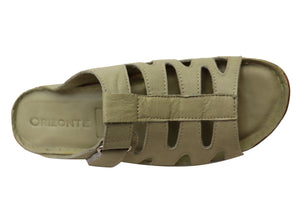Orizonte Panera Womens European Comfortable Leather Slides Sandals