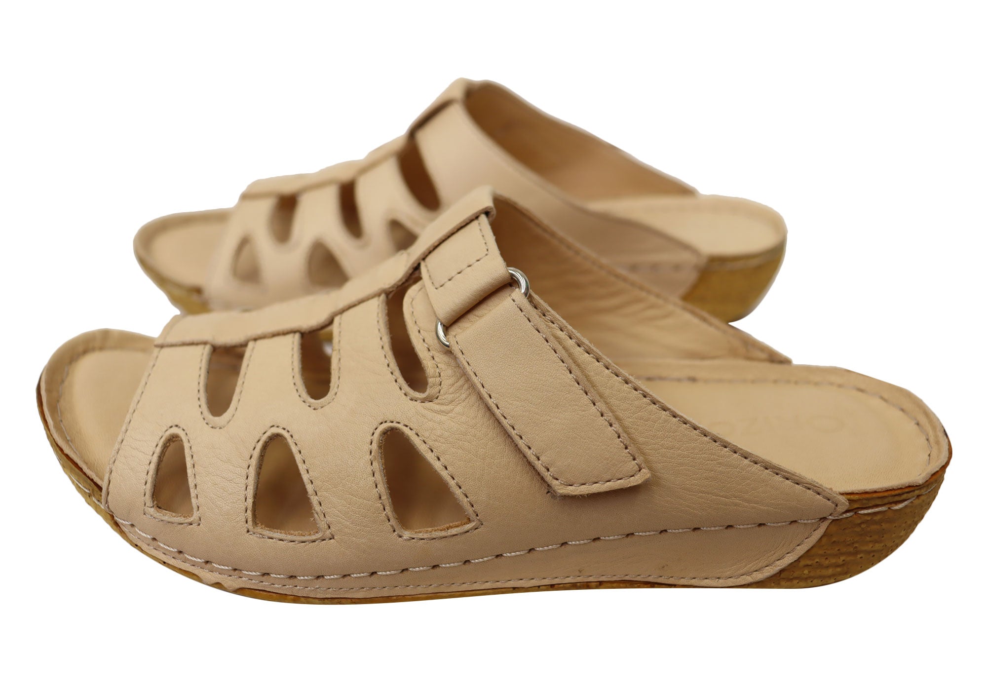 Orizonte Panera Womens European Comfortable Leather Slides Sandals