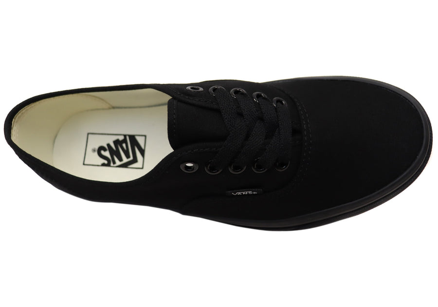 Vans Authentic Unisex Comfortable Lace Up Sneakers Black Black