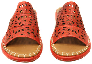 Orizonte Cable Womens European Comfortable Leather Slides Sandals