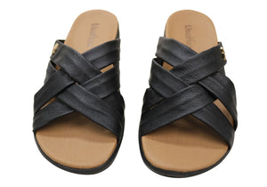 Usaflex Asta Womens Comfort Leather Slides Sandals Made In Brazil