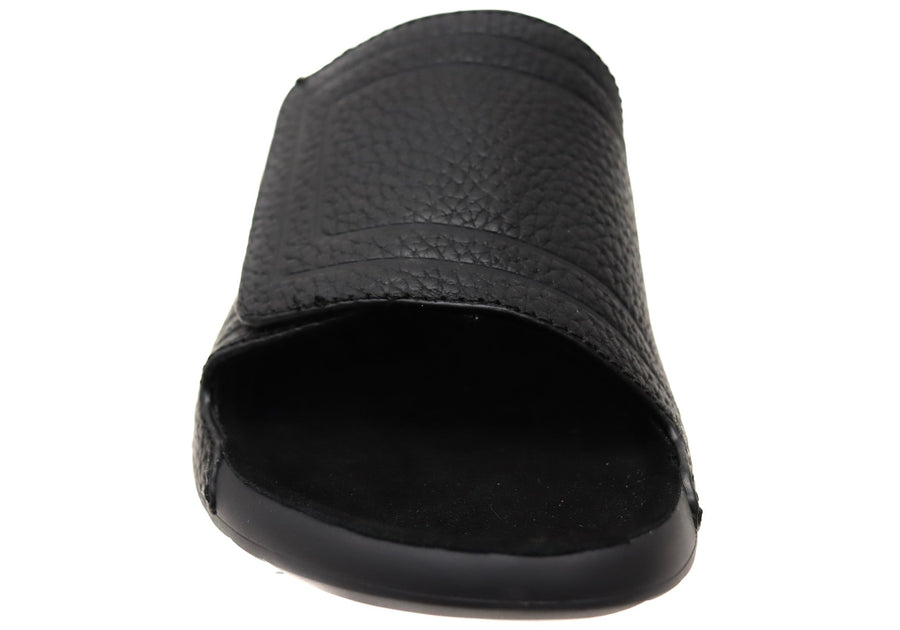 Hush Puppies Hammock Mens Extra Wide Fit Leather Slides Sandals