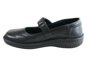 Cabello Comfort 341-27 Leather Orthotic Friendly Mary Jane Shoes
