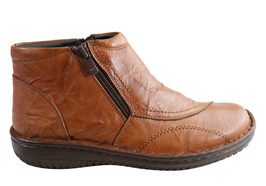 Cabello Comfort 5250-27 Womens Leather Boots Made In Turkey