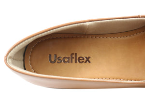 Usaflex Alexandria Womens Low Heel Leather Shoes Made In Brazil