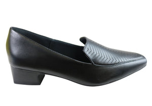 Usaflex Veri Womens Low Heel Leather Shoes Made In Brazil