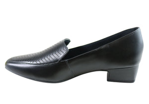 Usaflex Veri Womens Low Heel Leather Shoes Made In Brazil