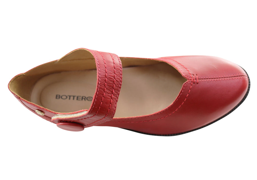 Bottero Simonee Womens Comfortable Leather Shoes Made In Brazil