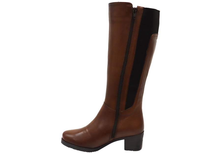 Orizonte Lezzar Womens European Comfortable Leather Knee High Boots