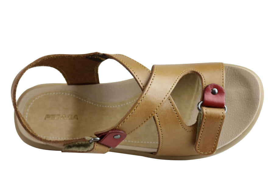 Pegada Ali Womens Comfort Adjustable Leather Sandals Made In Brazil