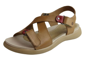 Pegada Ali Womens Comfort Adjustable Leather Sandals Made In Brazil