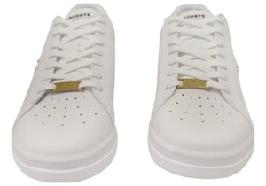 Lacoste Mens Comfortable Leather Twin Serve Sneakers