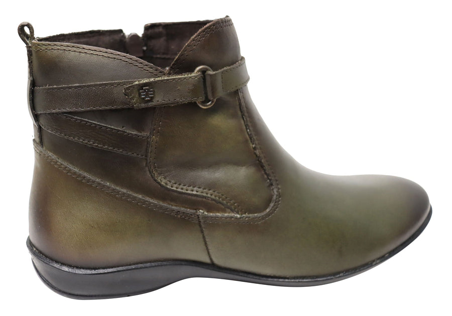 Perlatto Lane Womens Comfortable Leather Ankle Boots Made In Brazil