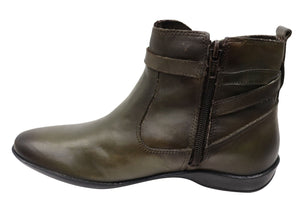 Perlatto Lane Womens Comfortable Leather Ankle Boots Made In Brazil