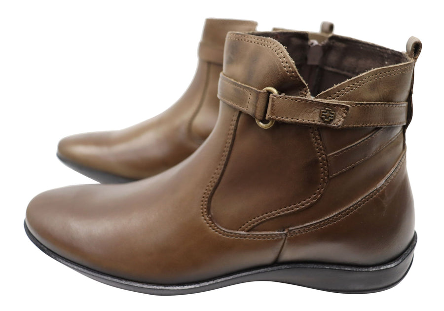 Perlatto Lane Womens Comfortable Leather Ankle Boots Made In Brazil